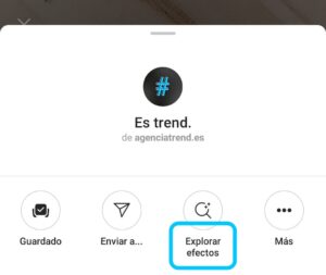 Buscar filtros de Instagram