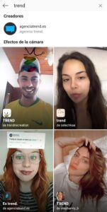 Buscar filtros de Instagram
