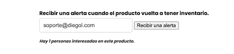 Alerta email productos